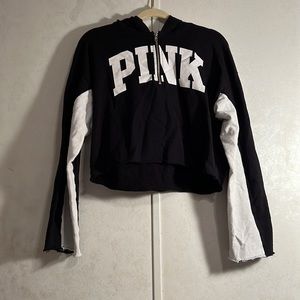 Pink Cropped Hoodie